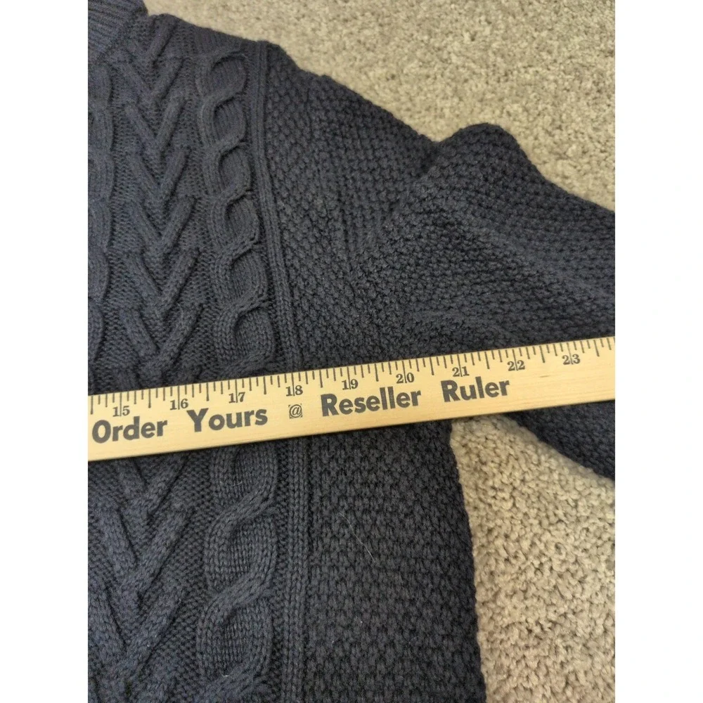 Banana Republic Mens Navy Blue Cable Knit Button‎ Front Cardigan Sweater Size M